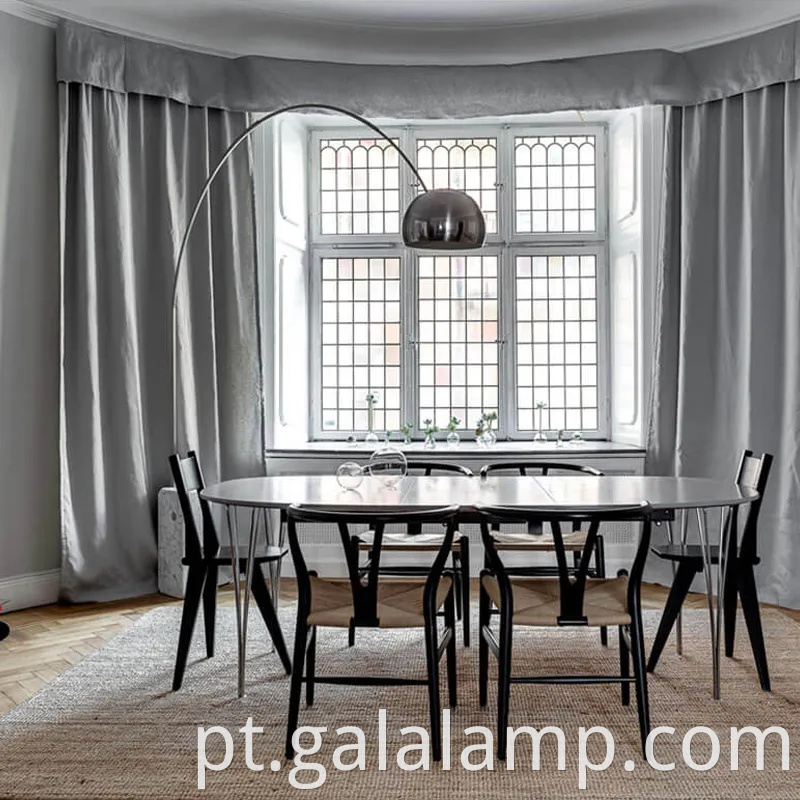 Lâmpada de piso de arco clássico moderno com base de mármore elegante